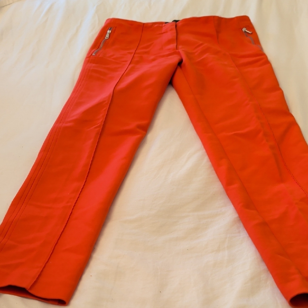 Zara Women's Bold Red Orange Dress Pants